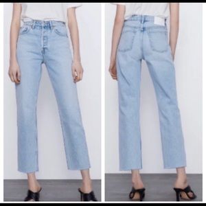 Zara high rise straight leg jeans